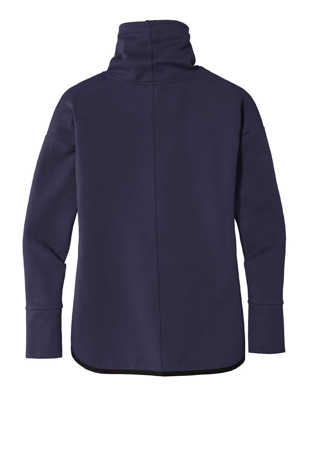 Sport-Tek LST280 Womens Triumph Fleece Cowl Neck Sweatshirt w/ Pocket Navy Blue Flat Back