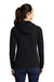 Sport-Tek LST293 Womens Moisture Wicking Fleece Full Zip Hooded Sweatshirt Hoodie w/ Pockets Black Model Back