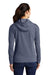 Sport-Tek LST293 Womens Moisture Wicking Fleece Full Zip Hooded Sweatshirt Hoodie w/ Pockets Heather True Navy Blue Model Back