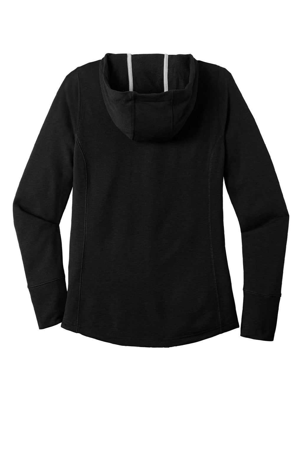 Sport-Tek LST296 Womens Moisture Wicking Fleece Hooded Sweatshirt Hoodie w/ Pouch Pocket Black Flat Back