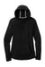 Sport-Tek LST296 Womens Moisture Wicking Fleece Hooded Sweatshirt Hoodie w/ Pouch Pocket Black Flat Front
