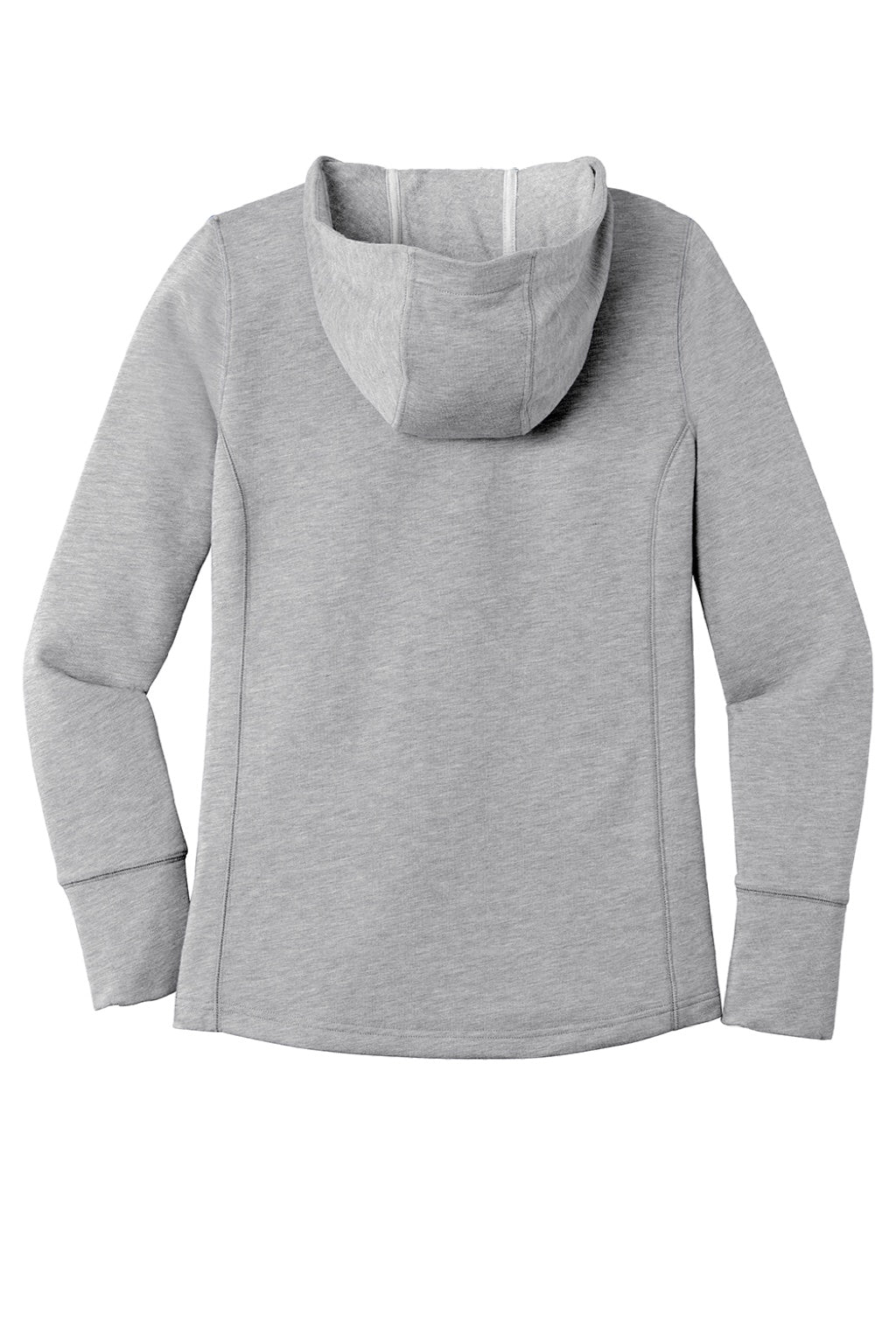 Sport-Tek LST296 Womens Moisture Wicking Fleece Hooded Sweatshirt Hoodie w/ Pouch Pocket Heather Light Grey Flat Back