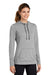 Sport-Tek LST296 Womens Moisture Wicking Fleece Hooded Sweatshirt Hoodie w/ Pouch Pocket Heather Light Grey Model 3q