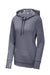 Sport-Tek LST296 Womens Moisture Wicking Fleece Hooded Sweatshirt Hoodie w/ Pouch Pocket Heather True Navy Blue Flat Front