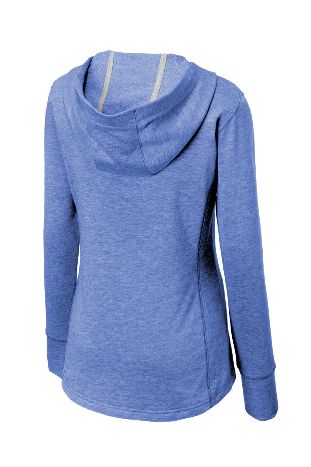 Sport-Tek LST296 Womens Moisture Wicking Fleece Hooded Sweatshirt Hoodie w/ Pouch Pocket Heather True Royal Blue Flat Back