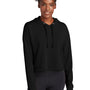 Sport-Tek Womens Moisture Wicking Fleece Crop Hooded Sweatshirt Hoodie - Black - Closeout