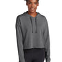 Sport-Tek Womens Moisture Wicking Fleece Crop Hooded Sweatshirt Hoodie - Heather Dark Grey - Closeout