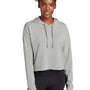 Sport-Tek Womens Moisture Wicking Fleece Crop Hooded Sweatshirt Hoodie - Heather Light Grey - Closeout