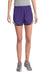 Sport-Tek LST304 Womens Cadence Moisture Wicking Shorts Purple/White/Black Model Front