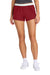 Sport-Tek LST311 Womens Jersey Knit Squad Shorts Deep Red Model Front