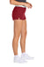Sport-Tek LST311 Womens Jersey Knit Squad Shorts Deep Red Model Side