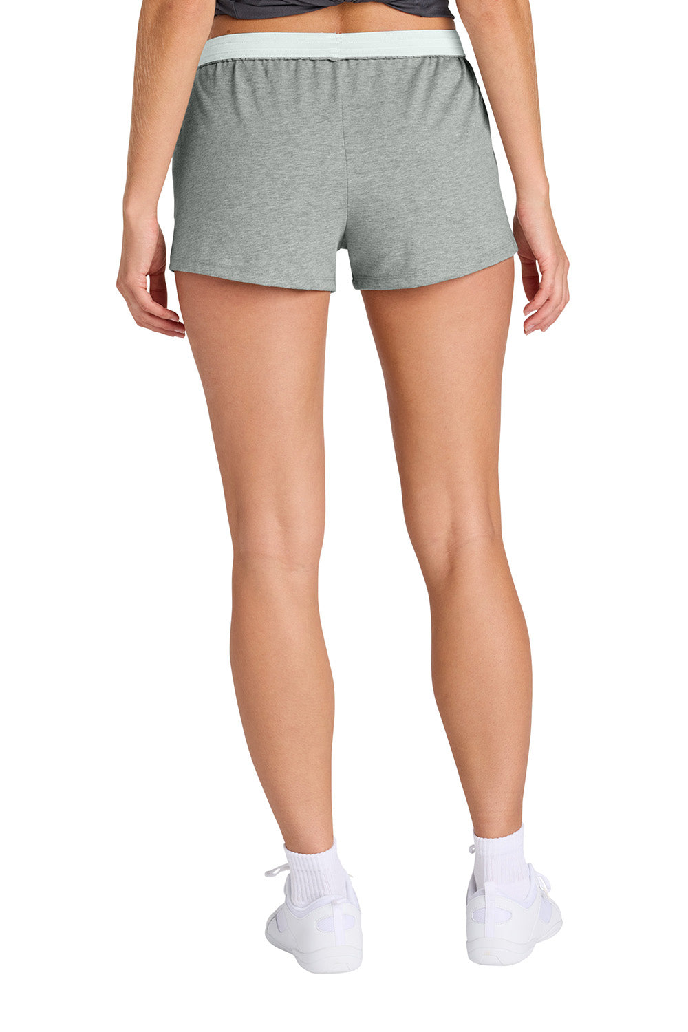 Sport-Tek LST311 Womens Jersey Knit Squad Shorts Heather Grey Model Back