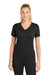 Sport-Tek LST340 Womens RacerMesh Moisture Wicking Short Sleeve V-Neck T-Shirt Black Model Front