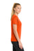 Sport-Tek LST340 Womens RacerMesh Moisture Wicking Short Sleeve V-Neck T-Shirt Neon Orange Model Side