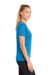 Sport-Tek LST340 Womens RacerMesh Moisture Wicking Short Sleeve V-Neck T-Shirt Pond Blue Model Side
