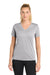 Sport-Tek LST340 Womens RacerMesh Moisture Wicking Short Sleeve V-Neck T-Shirt Silver Grey Model Front