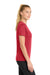 Sport-Tek LST340 Womens RacerMesh Moisture Wicking Short Sleeve V-Neck T-Shirt True Red Model Side