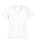 Sport-Tek LST340 Womens RacerMesh Moisture Wicking Short Sleeve V-Neck T-Shirt White Flat Front