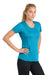 Sport-Tek LST350 Womens Competitor Moisture Wicking Short Sleeve Crewneck T-Shirt Atomic Blue Model Side