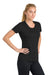 Sport-Tek LST350 Womens Competitor Moisture Wicking Short Sleeve Crewneck T-Shirt Black Model Side