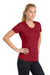 Sport-Tek LST350 Womens Competitor Moisture Wicking Short Sleeve Crewneck T-Shirt Deep Red Model Side