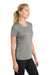 Sport-Tek LST350 Womens Competitor Moisture Wicking Short Sleeve Crewneck T-Shirt Heather Concrete Grey Model Side