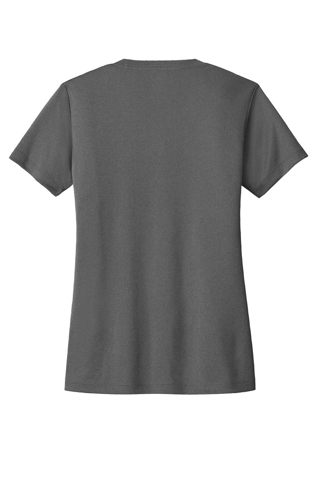 Sport-Tek LST350 Womens Competitor Moisture Wicking Short Sleeve Crewneck T-Shirt Heather Iron Grey Flat Back