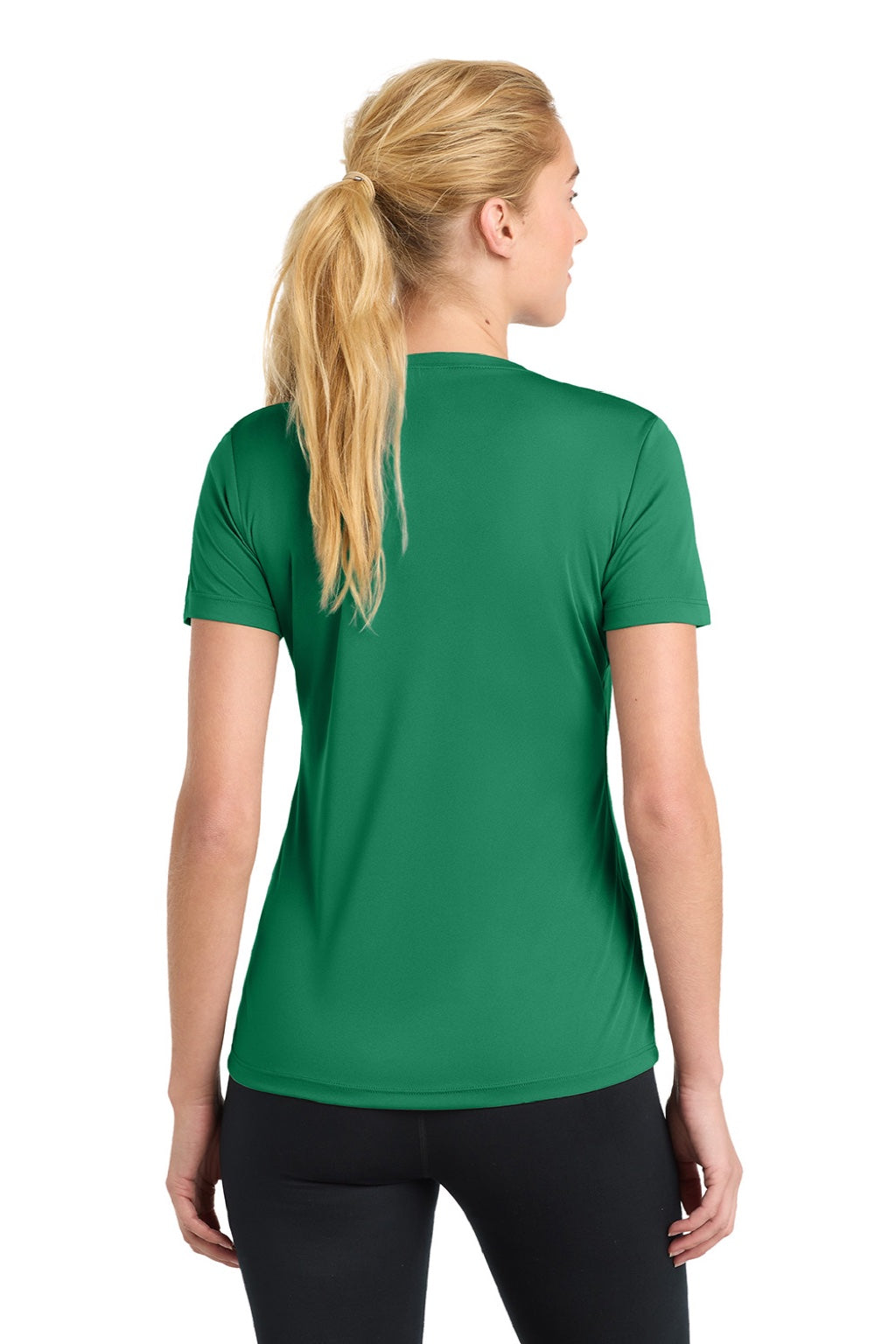 Sport-Tek LST350 Womens Competitor Moisture Wicking Short Sleeve Crewneck T-Shirt Kelly Green Model Back