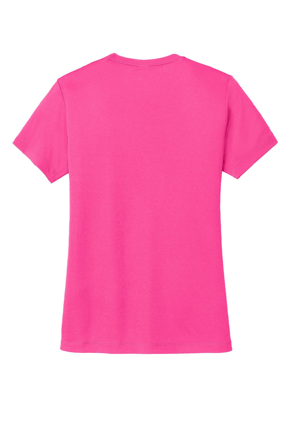 Sport-Tek LST350 Womens Competitor Moisture Wicking Short Sleeve Crewneck T-Shirt Neon Pink Flat Back