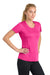 Sport-Tek LST350 Womens Competitor Moisture Wicking Short Sleeve Crewneck T-Shirt Neon Pink Model Side