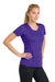 Sport-Tek LST350 Womens Competitor Moisture Wicking Short Sleeve Crewneck T-Shirt Purple Model Side