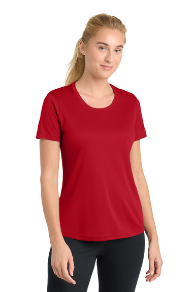 Sport-Tek LST350 Womens Competitor Moisture Wicking Short Sleeve Crewneck T-Shirt True Red Model Front