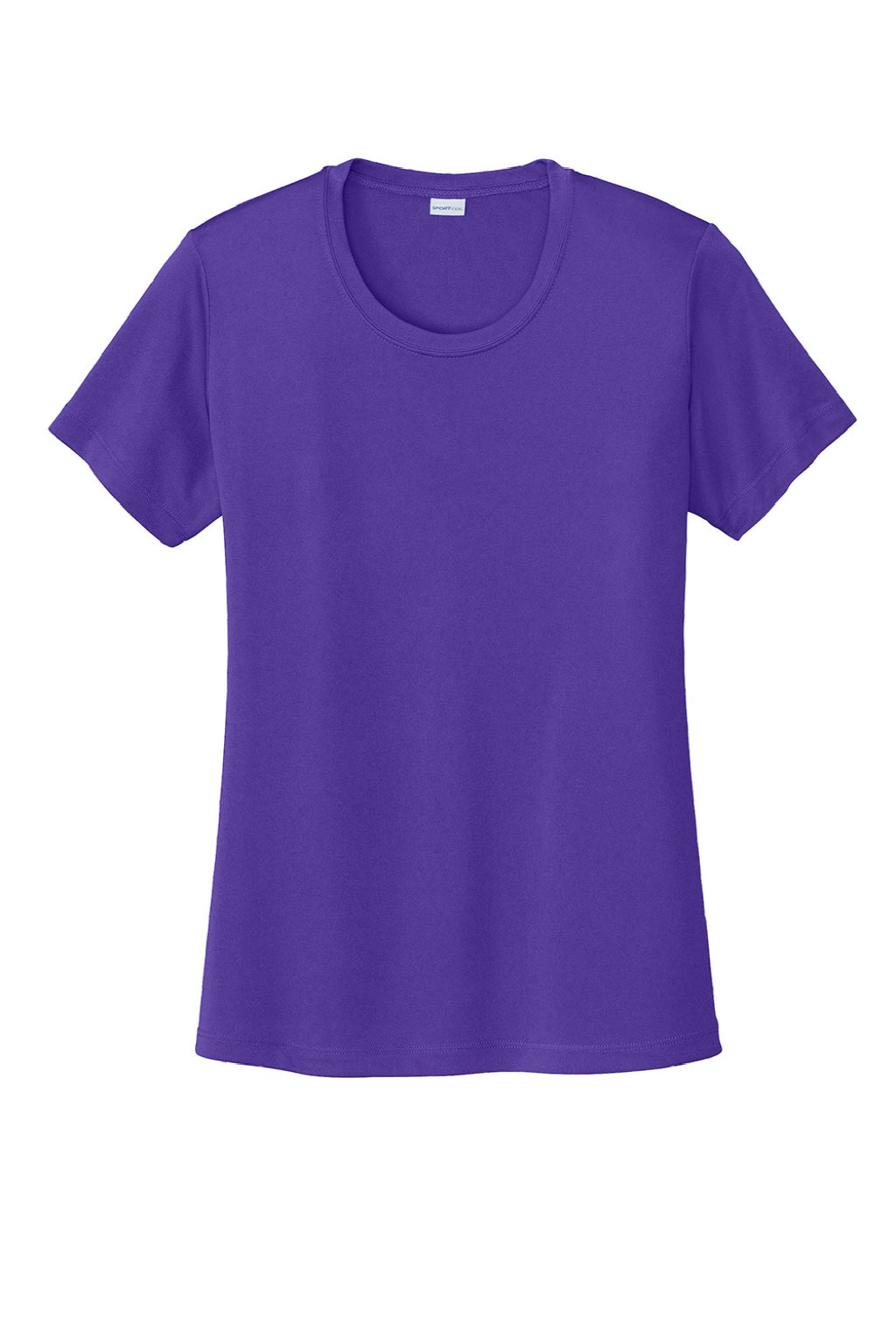 Sport-Tek LST350 Womens Competitor Moisture Wicking Short Sleeve Crewneck T-Shirt Purple Flat Front