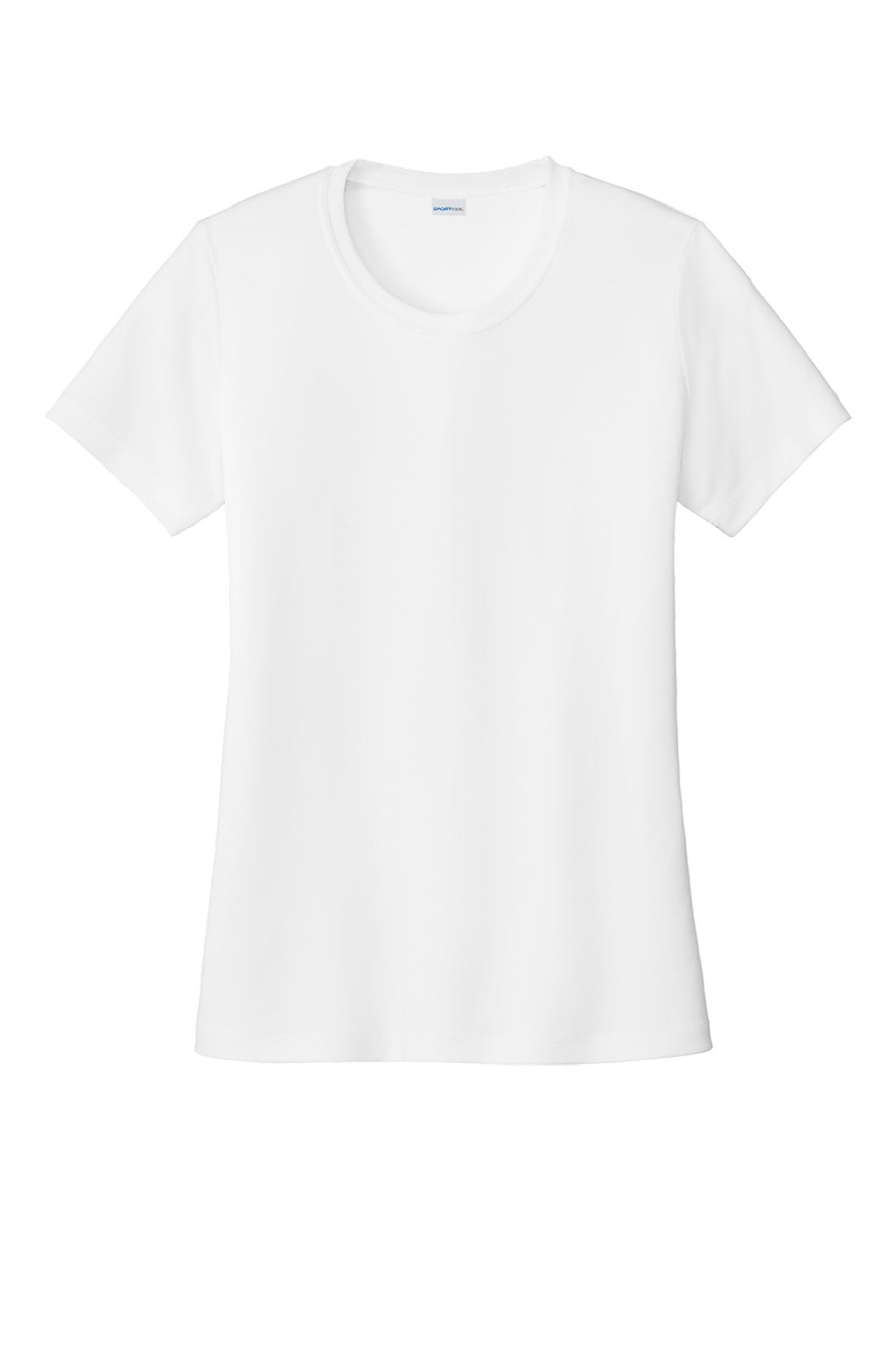 Sport-Tek LST350 Womens Competitor Moisture Wicking Short Sleeve Crewneck T-Shirt White Flat Front