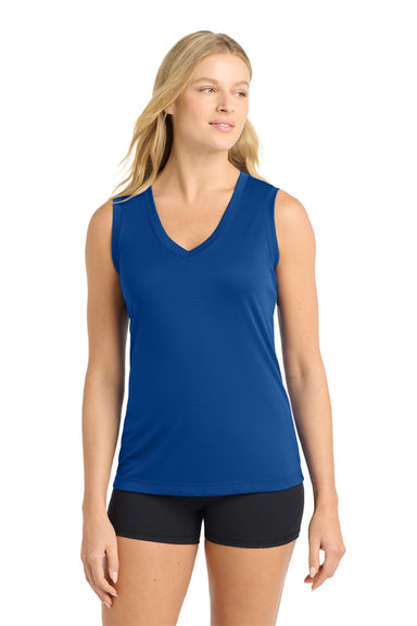 Sport-Tek LST352 Womens Competitor Moisture Wicking Tank Top True Royal Blue Model Front