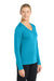 Sport-Tek LST353LS Womens Competitor Moisture Wicking Long Sleeve V-Neck T-Shirt Atomic Blue Model Side