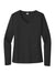 Sport-Tek LST353LS Womens Competitor Moisture Wicking Long Sleeve V-Neck T-Shirt Black Flat Front