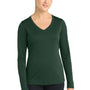 Sport-Tek Womens Competitor Moisture Wicking Long Sleeve V-Neck T-Shirt - Forest Green