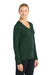 Sport-Tek LST353LS Womens Competitor Moisture Wicking Long Sleeve V-Neck T-Shirt Forest Green Model Side
