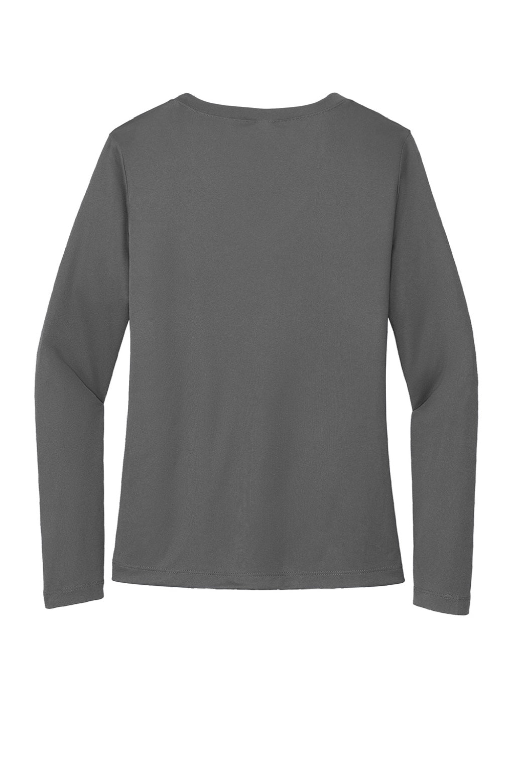 Sport-Tek LST353LS Womens Competitor Moisture Wicking Long Sleeve V-Neck T-Shirt Iron Grey Flat Back