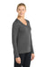 Sport-Tek LST353LS Womens Competitor Moisture Wicking Long Sleeve V-Neck T-Shirt Iron Grey Model Side