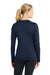 Sport-Tek LST353LS Womens Competitor Moisture Wicking Long Sleeve V-Neck T-Shirt True Navy Blue Model Back