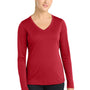 Sport-Tek Womens Competitor Moisture Wicking Long Sleeve V-Neck T-Shirt - True Red