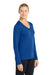 Sport-Tek LST353LS Womens Competitor Moisture Wicking Long Sleeve V-Neck T-Shirt True Royal Blue Model Side