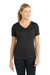 Sport-Tek LST353 Womens Competitor Moisture Wicking Short Sleeve V-Neck T-Shirt Black Model Front