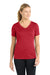 Sport-Tek LST353 Womens Competitor Moisture Wicking Short Sleeve V-Neck T-Shirt Deep Red Model Front