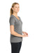 Sport-Tek LST353 Womens Competitor Moisture Wicking Short Sleeve V-Neck T-Shirt Heather Concrete Grey Model Side