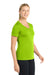 Sport-Tek LST353 Womens Competitor Moisture Wicking Short Sleeve V-Neck T-Shirt Lime Shock Green Model Side