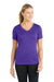 Sport-Tek LST353 Womens Competitor Moisture Wicking Short Sleeve V-Neck T-Shirt Purple Model Front