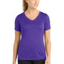 Sport-Tek Womens Competitor Moisture Wicking Short Sleeve V-Neck T-Shirt - Purple